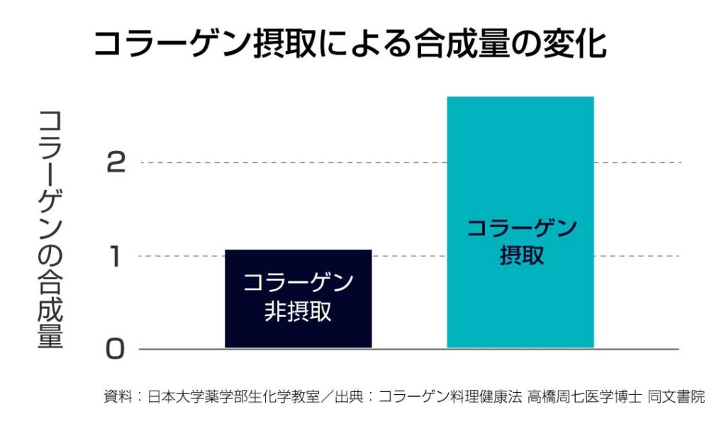 コラーゲン摂取による合成量の変化