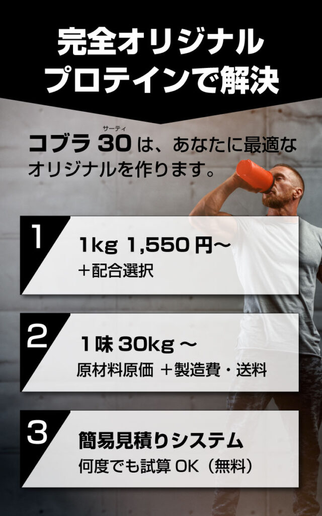 完全オリジナルプロテインで問題解決_COBRA30